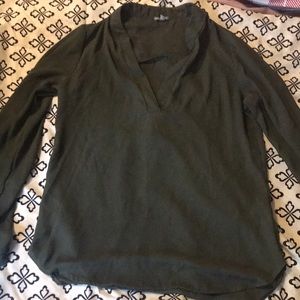 Olive green v neck blouse